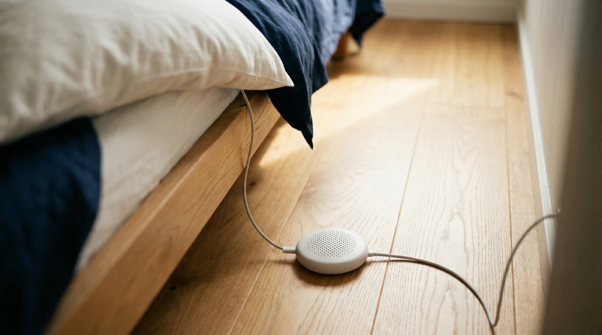 De SleepEngine POD opgesteld naast het bed